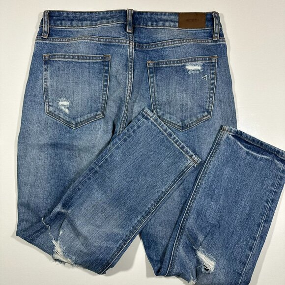 Hidden Jeans Womens Size 27 Mid Rise Straight Leg Distressed Medium Blue Denim - Picture 2 of 6